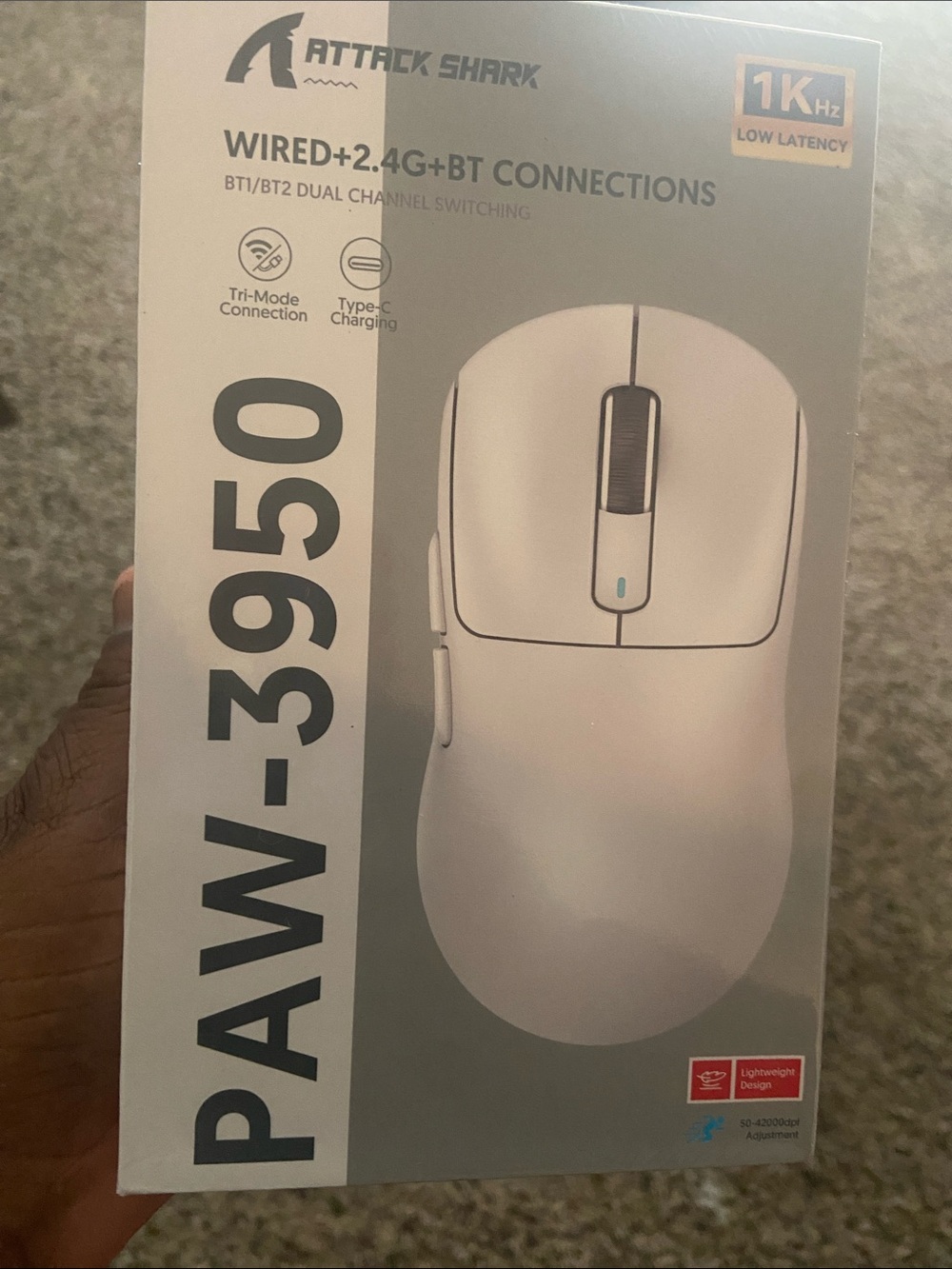 PAW-3950 White Wireless Gaming Mouse